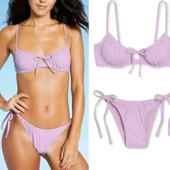 Xhilaration Lilac Bikini 2 piece set - Picture 2 of 6